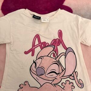 Zara Pink Short Sleeve Tee with Cartoon Graphic